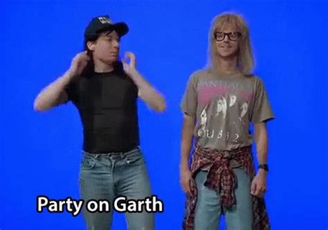 garth gif|wayne's world party time gif.